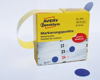 Avery Zweckform 3857 Samolepicí body Ø 19 mm, 250 ks, tmavě modré