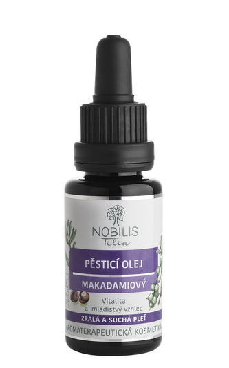Pěsticí olej makadamiový 20 ml fialové sklo