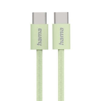 Hama USB-C 2.0 kabel Fabric, 1m, opletený, zelený