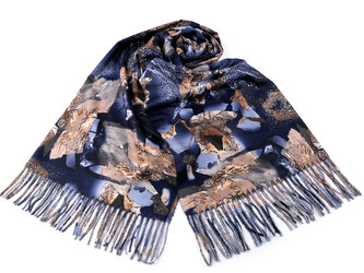 Šála / pléd 70x185 cm - 1 ks - 3 modrá šedá