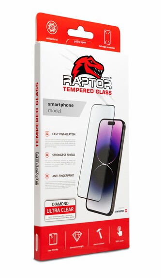 SWISSTEN RAPTOR DIAMOND ULTRA CLEAR 3D TEMPEROVANÉ SKLO PRO APPLE IPHONE 17 PRO ČERNÉ