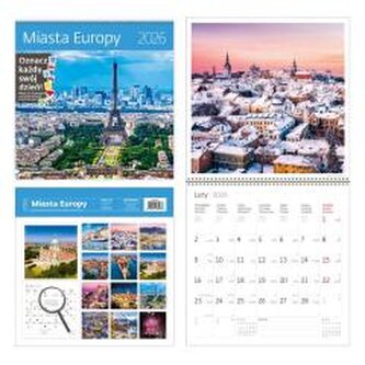Kalendarz 2026 ścienny 30x30 Miasta Europy HELMA