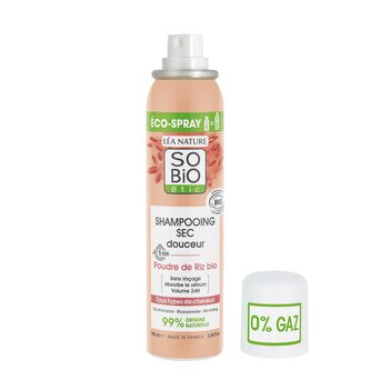 SO’BiO étic Jemný suchý šampon ve spreji pro citlivou pokožku hlavy BIO (100 ml) - vhodný i pro citlivou pokožku