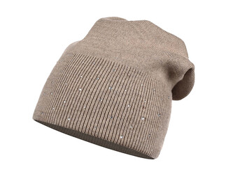 Dámská / dívčí zimní čepice s kamínky - 1 ks - 8 béžová