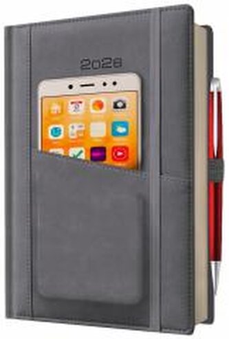 Kalendarz 2026 A5 dzienny z kieszonką i gumką