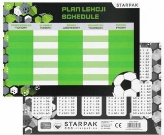 Plan Lekcji Tabliczka Mnożenia A5 PIŁKA 25szt