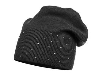 Dámská / dívčí zimní čepice s kamínky - 1 ks - 9 šedá