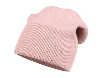 Dámská / dívčí zimní čepice s kamínky - 1 ks - 1 pudrová