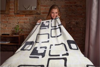 Mikroflanelová deka Kostka 150x200 cm krémová