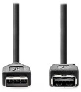 NEDIS prodlužovací kabel USB 3.2 Gen 1/ zástrčka USB-A - zásuvka USB-A/ 5 Gbps/ kulatý/ černý/ bulk/ 2m