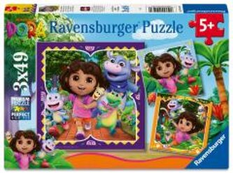Puzzle dla dzieci 2D: Dora 3x49el