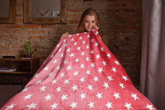 Mikroflanelová deka Hvězdy 150x200 cm červená