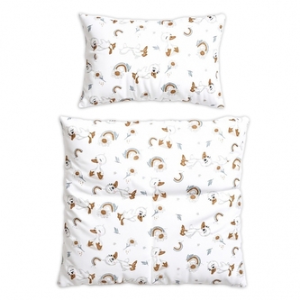Povlečení do postýlky, 2D sada - Kačátko, bílá/béžová, 135x100 ; 135x100