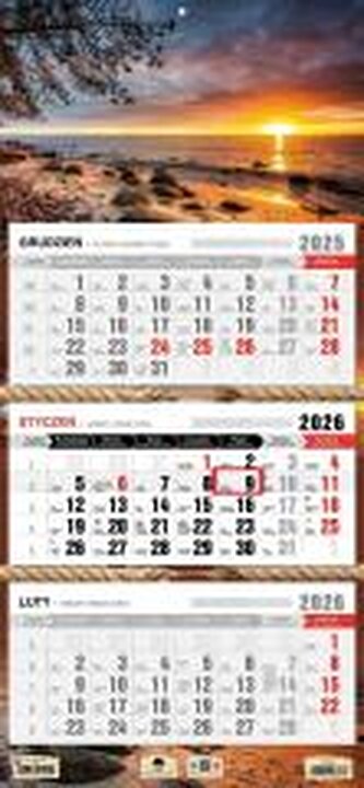 Kalendarz 2026 trójdzielny płaska główka orłowo