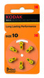 Baterie jednorázová zinkovzdušná, speciální, P10, 1.45V, Kodak, blistr, 6-pack, KOD-P10BL6, zinkovzdušná