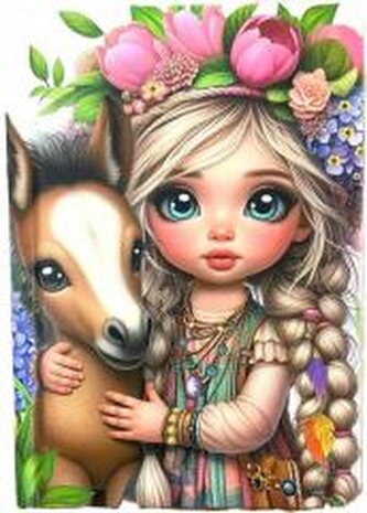 Notatnik A6/64K gładki TW Dziewczynka z koniem