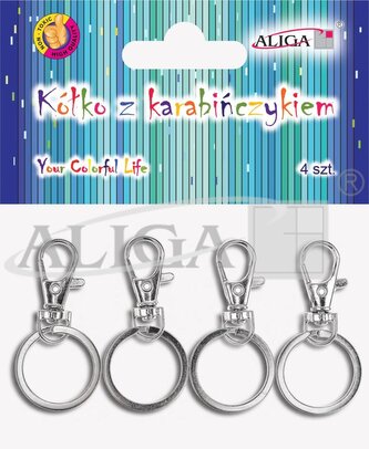 Kółka z karabińczykiem 4 szt