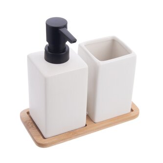 Sada koupelnová dolomit/bambus 2+1 bílá