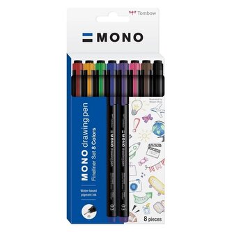 Tombow Fineliner MONO drawing pen set, 0,35mm - 8ks Tombow Fineliner MONO drawing pen set, 0,35mm - 8ks