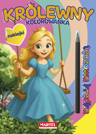 Tęczowa kredka.Królewny z naklejkami