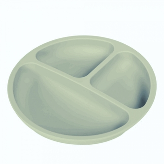 Silikonový talíř, tříkomorový - šedomodrý