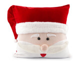 Vánoční plyšový povlak na polštář sněhulák 43x43 cm - 1 ks - 3 bílo červená Santa