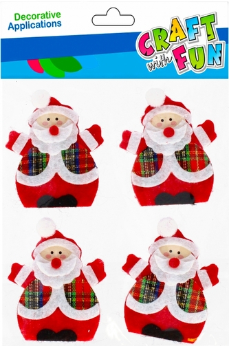 Ozdoba filcowa samoprzylepna Mikołaj Boże Narodzenie op.4 szt. CRAFT WITH FUN 501376