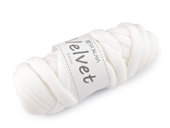 Příze Marshmallow silná Velvet Ø20 mm 500 g - 1 ks - 15 (002) bílá