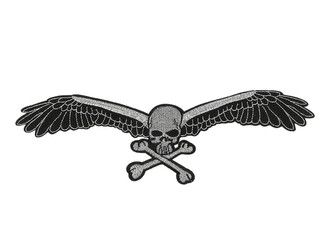 Nažehlovačka lebka - 10 ks - 1 stříbrná lurex