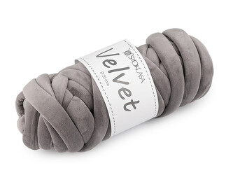 Příze Marshmallow silná Velvet Ø20 mm 500 g - 1 ks - 18 (043) šedá střední