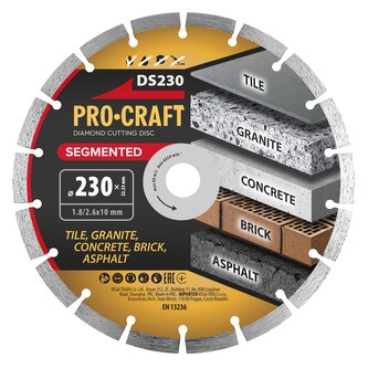 Diamantový řezný kotouč Segmented Procraft DS230 | DS230