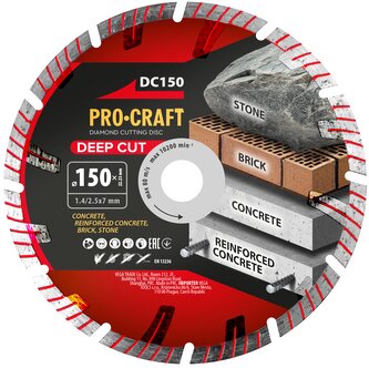 Diamantový řezný kotouč Deep Cut Procraft DC150 | DC150