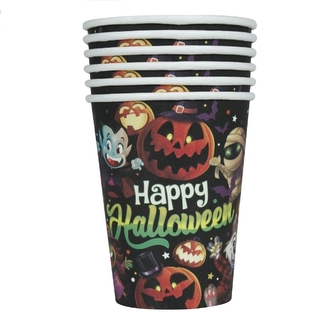 Papírové kelímky Happy Halloween 240 ml – 6 ks