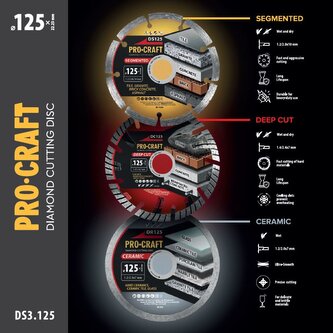 Sada diamantových kotoučů Procraft DS3.125 (DS125/DR125/DC125) | DS3.125