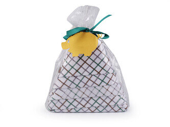 Utěrky z egyptské bavlny ve vánočním balení 50x70 cm - 3 ks - 1 bílá zelená