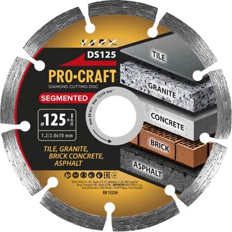 Diamantový řezný kotouč Segmented Procraft DS125 | DS125