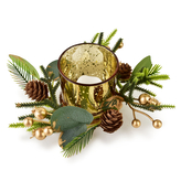 SANTA LILA Świecznik ozdobny 7x8cm z dekoracją wkład Led