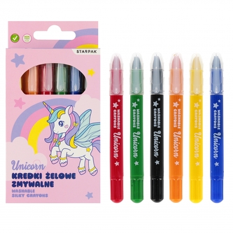 Kredki zmywalne 6 kolorów Unicorn STARPAK 551672 Kredki zmywalne 6 kolorów Unicorn STARPAK 551672