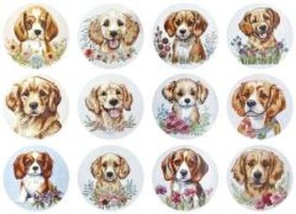 Naklejki papierowe na taśmie Psy 500szt