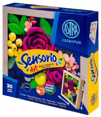 Lekka masa plastyczna Sensorio Kids - 30 kol. zestaw z ramką Róża, Astra