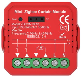 NEDIS chytrý spínač žaluzií/rolet/ 1000W/ připojení terminálu/ Zigbee 3.0/ Android/ iOS/ Nedis® SmartLife/ červený
