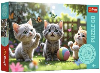 Puzzle 60-el. - Trzy kociak, Rodzina Treflików 17412, Trefl