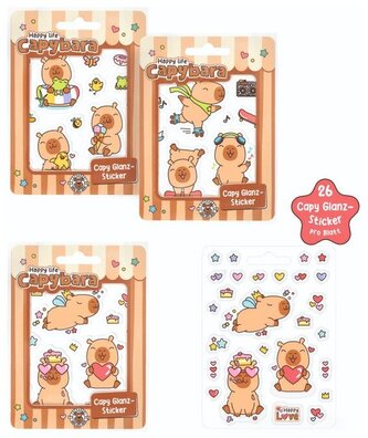 Naklejki z Kapibarą op. 26szt. 3 wzory, Trendhaus