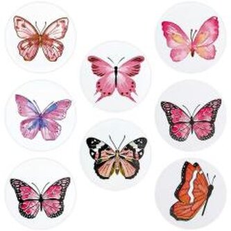 Naklejki papierowe na taśmie Motyle 25mm 500szt