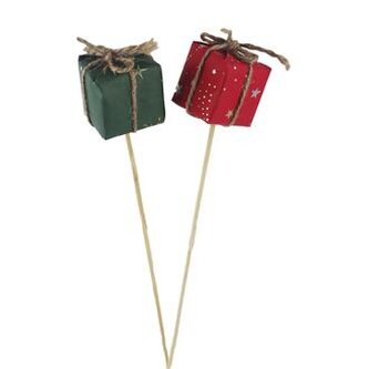 Zápich dekorační vánoční dárek, 2 ks A0342