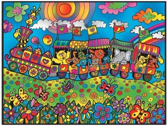 Kolorowanka welwetowa 47 x 35cm, Pociąg, Colorvelvet