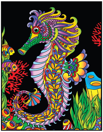 Kolorowanka welwetowa 47x35 Konik Morski, Colorvelvet