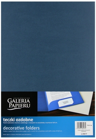 Teczka ozdobna ofertowa W1, granatowa, Galeria Papieru
