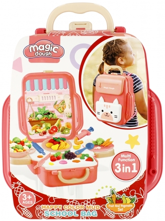 Masa plastyczna z akcesoriami w walizce Owoce/Warzywa MEGA CREATIVE 499005