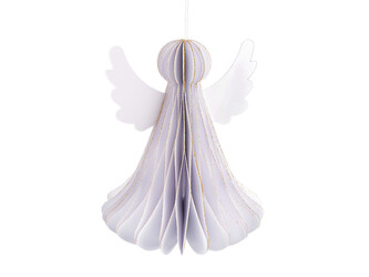 Papírový skládací anděl k zavěšení 15 cm - 1 ks - 1 bílá zlatá